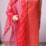 Pure Silk Hand Bandhej 3 Pc Suit Set