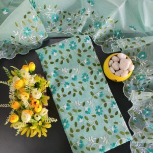 Kota Doria Embroidery 3pc Suit