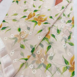 Hand painting Kota Doria Cotton Saree
