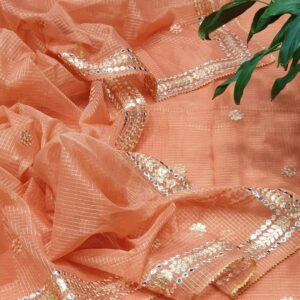 Kota Doria Tissue Gota Patti 3Pc Suit