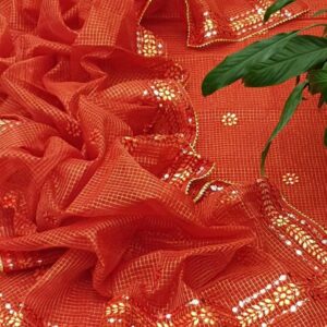 Kota Doria Tissue Gota Patti 3Pc Suit