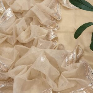 Kota Doria Tissue Gota Patti 3Pc Suit