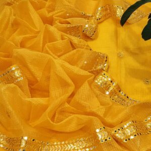 Kota Doria Tissue Gota Patti 3Pc Suit