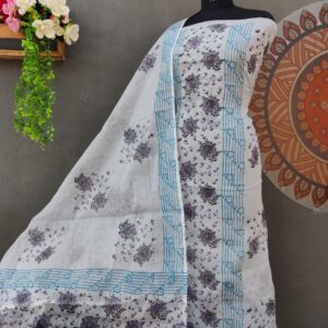 Kota Doria Hand Block Print 3pc Suit