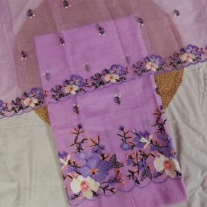 Kota Doria Embroidery work 3Pc Suit