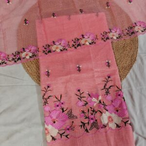 Kota Doria Embroidery Work 3Pc Suit