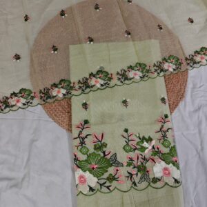 Kota Doria Embroidery work 3Pc Suit