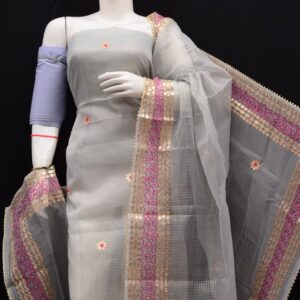 Kota Doria Tissue Gota Patti 3Pc Suit