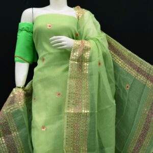 Kota Doria Tissue Gota Patti 3Pc Suit