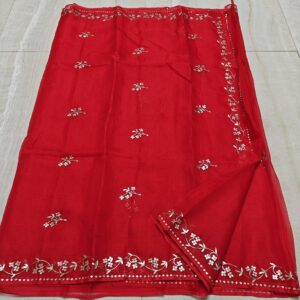 Pure Silk Kota Doria Pitta Work Saree