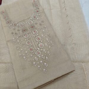 Kota Doria Hand Pitta Work 3Pc Suit