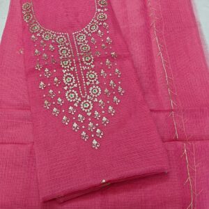 Kota Doria Hand Pitta Work 3Pc Suit