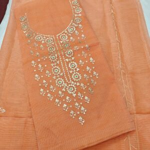 Kota Doria Hand Pitta Work 3Pc Suit