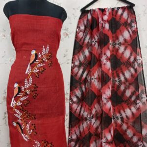Pure Cotton Kota Doria Embroidery Work 3pc Suit